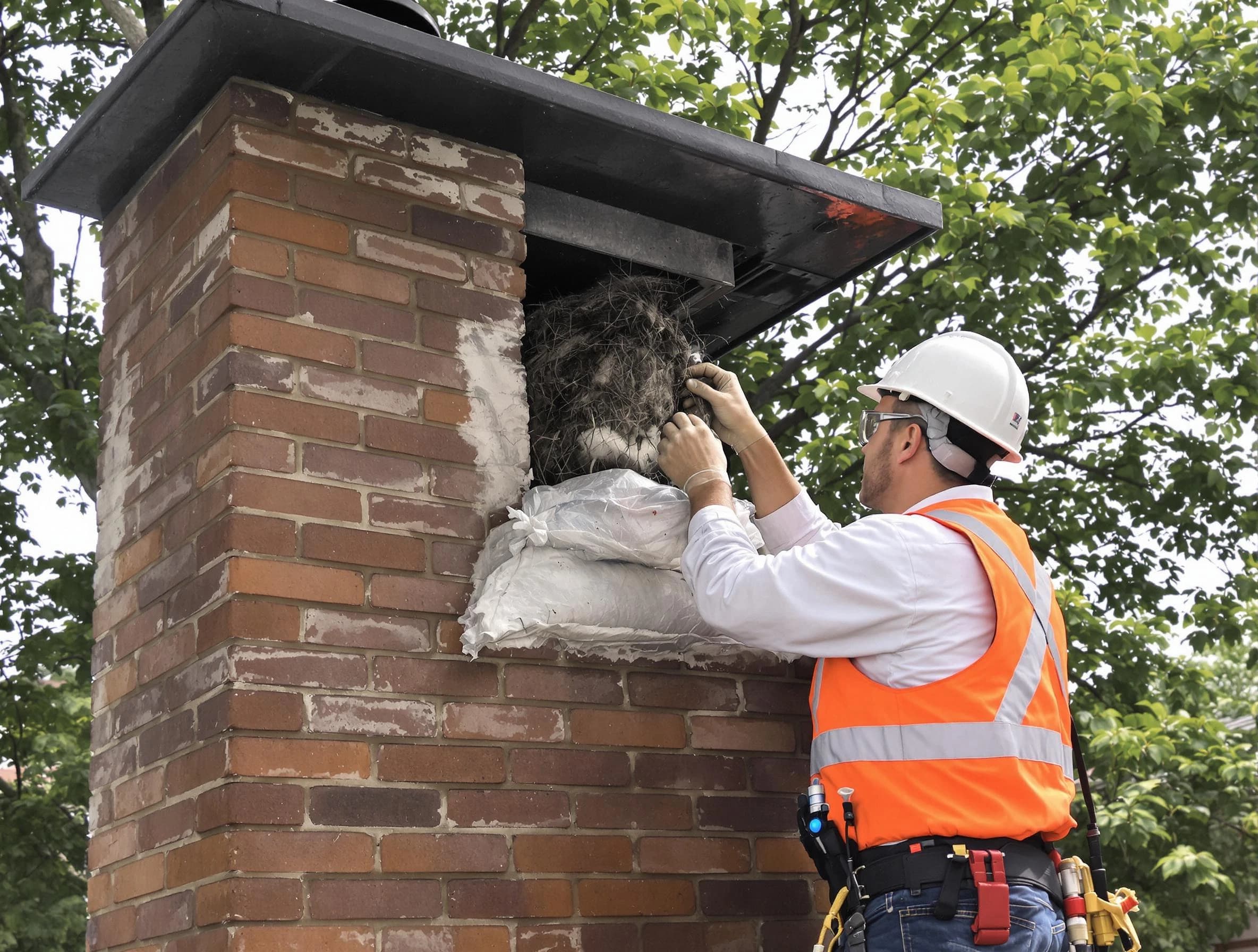 Humane removal of debris and animals by Eagle Mountain Chimney Sweep in Eagle Mountain, UT