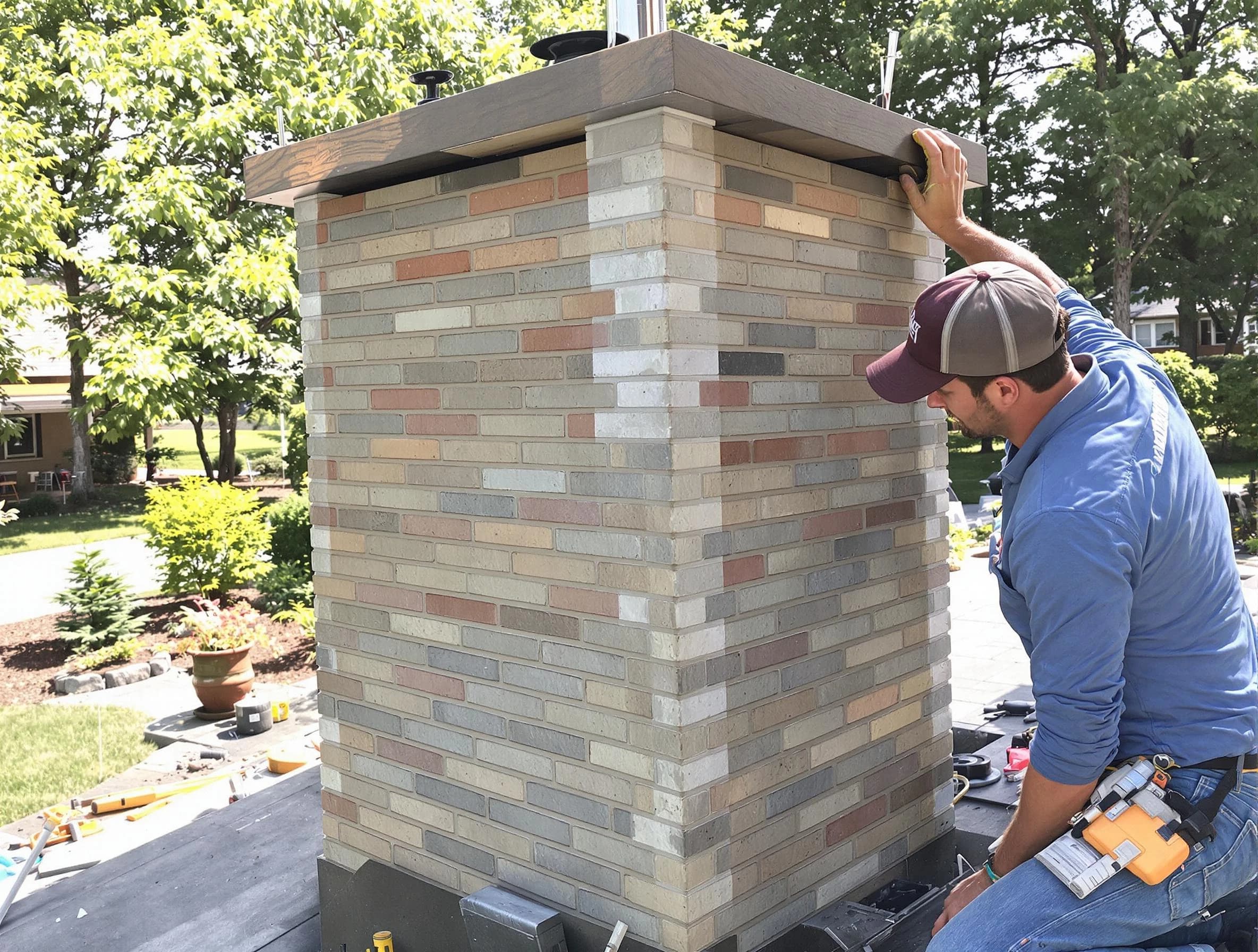 Eagle Mountain Chimney Sweep completing a modern chimney remodel in Eagle Mountain, UT