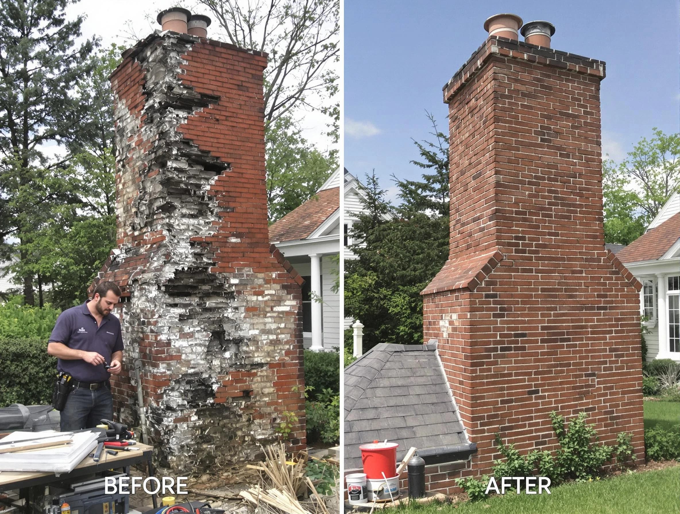 Eagle Mountain Chimney Sweep performing a full chimney restoration in Eagle Mountain, UT