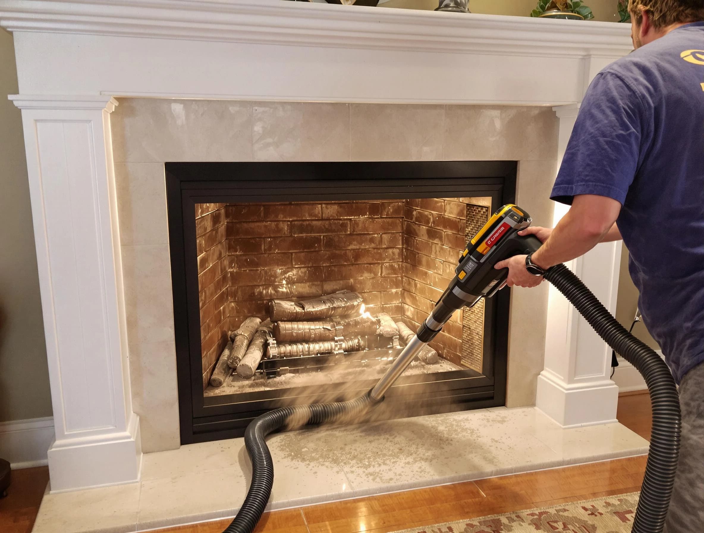 Fireplace cleaning performed by Eagle Mountain Chimney Sweep in Eagle Mountain, UT