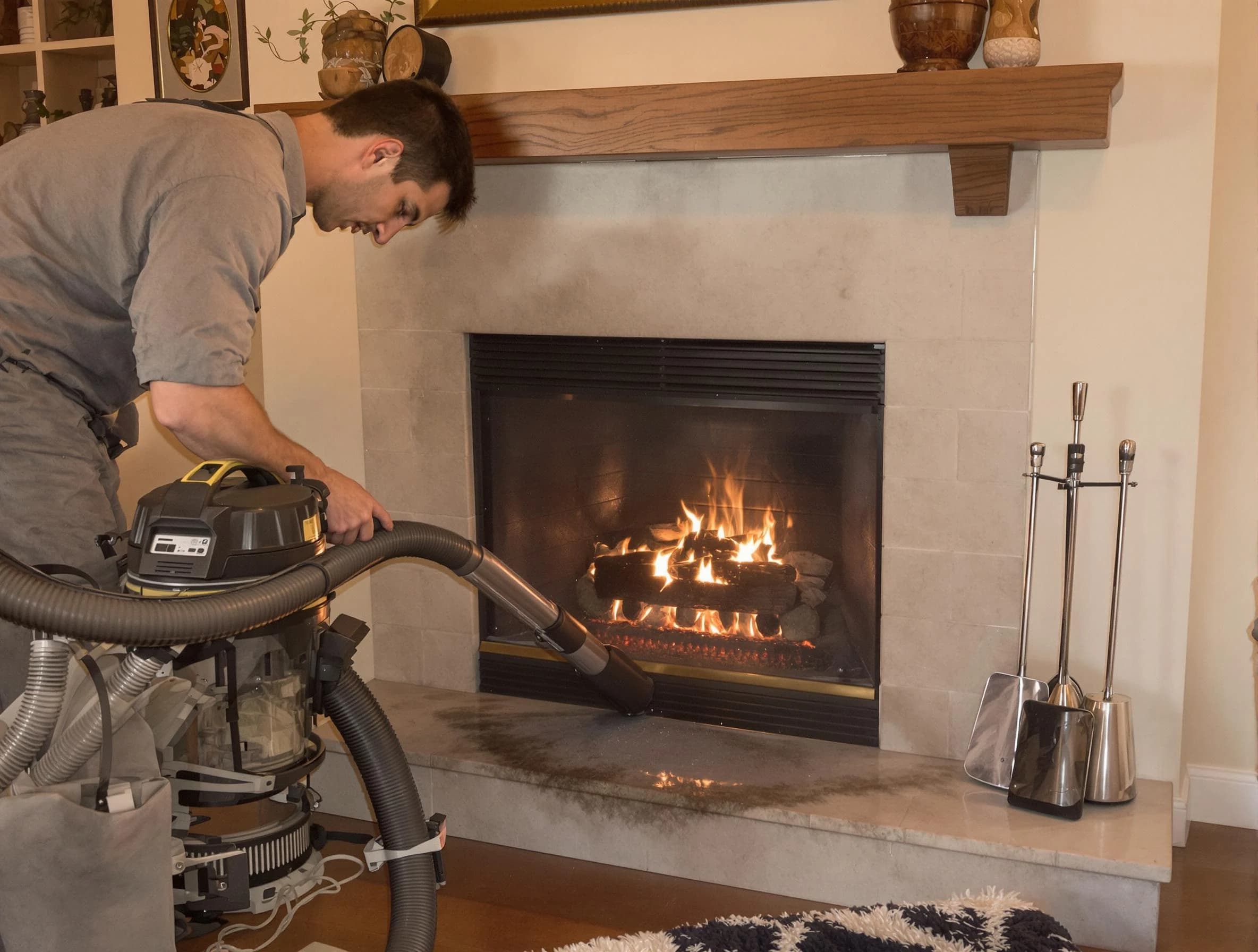 Routine fireplace upkeep by Eagle Mountain Chimney Sweep in Eagle Mountain, UT