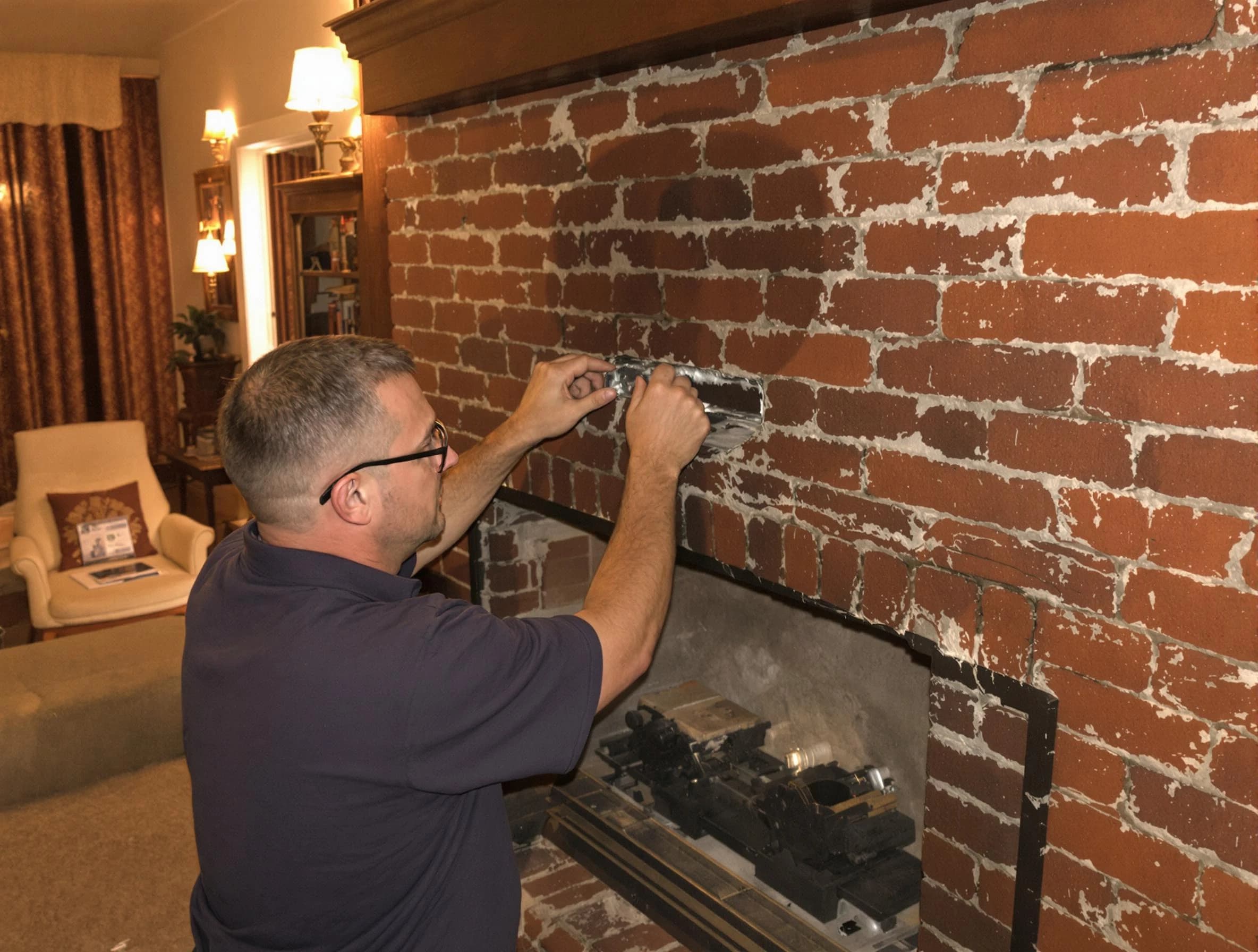 Eagle Mountain Chimney Sweep expert fixing a fireplace in Eagle Mountain, UT