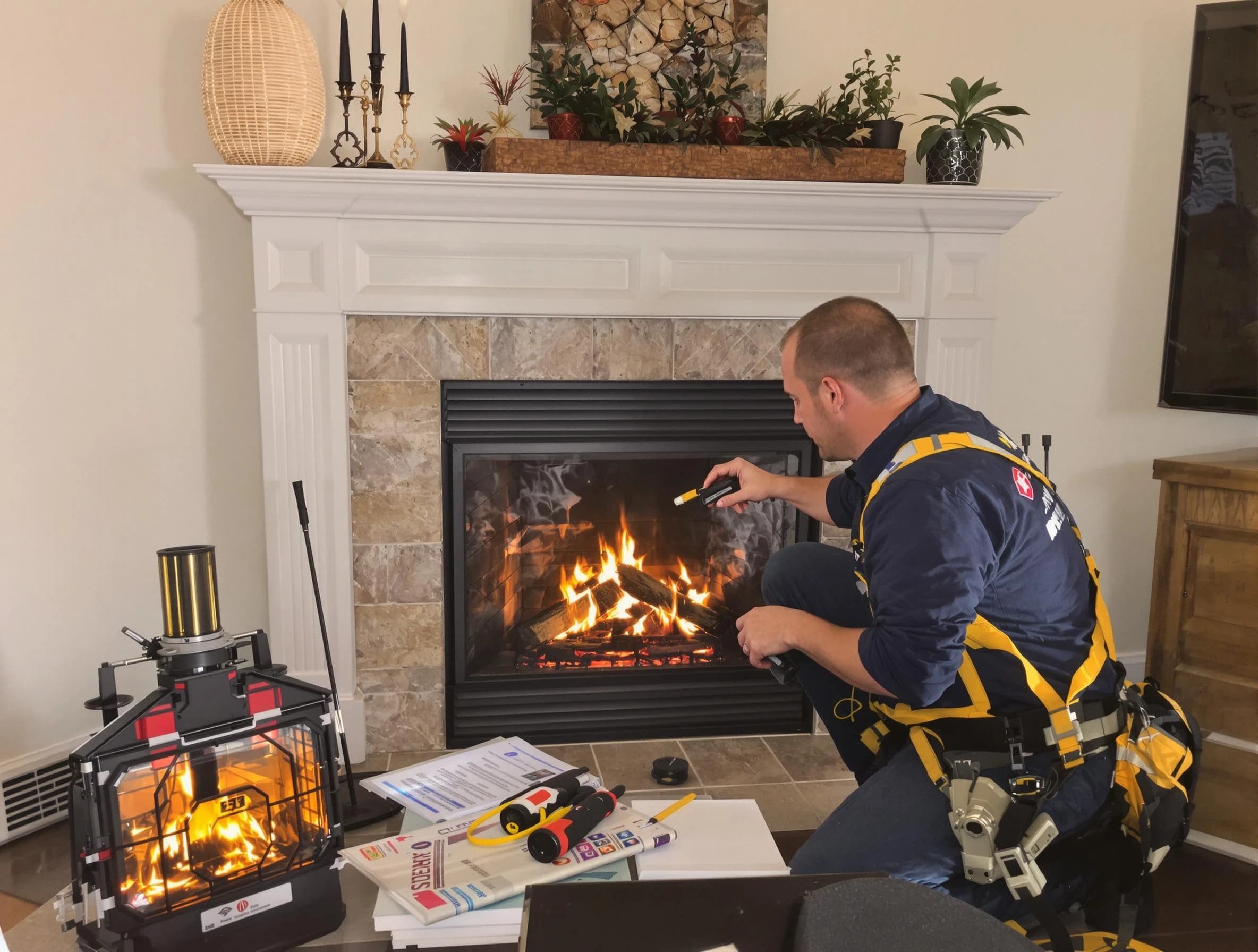 Safety-focused fireplace inspection by Eagle Mountain Chimney Sweep in Eagle Mountain, UT