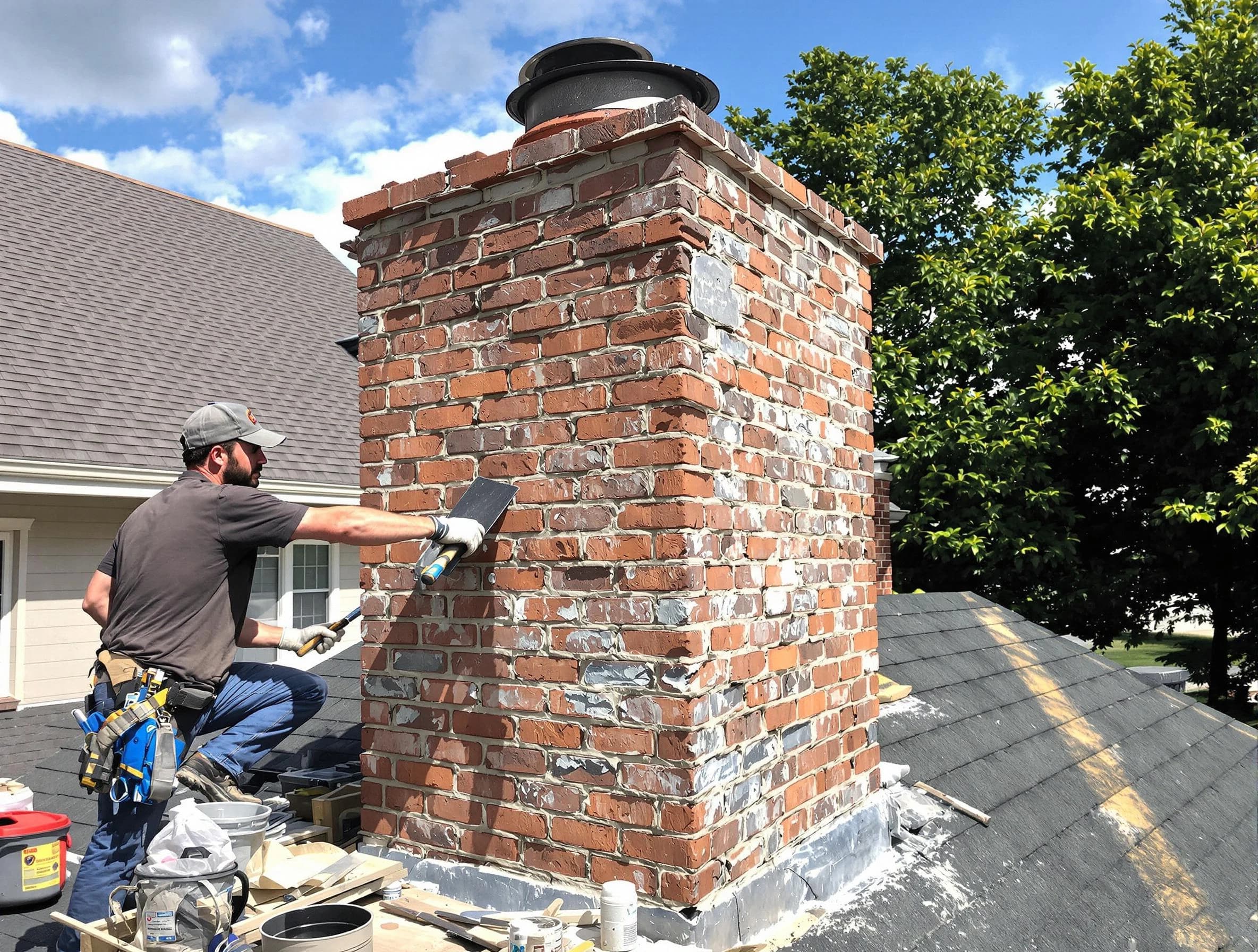 Completed chimney rebuild by Eagle Mountain Chimney Sweep in Eagle Mountain, UT